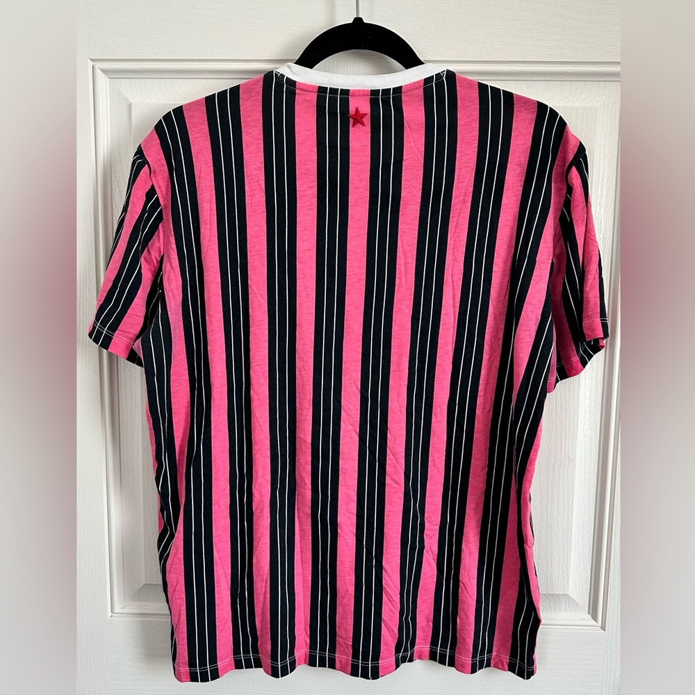 A|X Armani Exchange Vertical Striped Soccer Short Sleeve T-Shirt, Medium